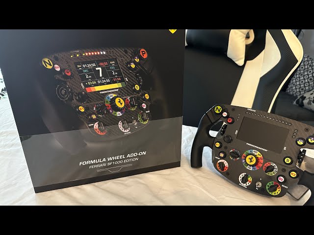 Thrustmaster SF1000 Ferrari wheel unboxing, firmware update and test