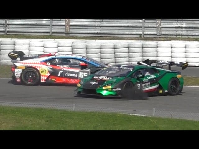 GTWC Nürburgring 2021 - Lamborghini Super Trofeo - SPINS, CONTACT + ACTION