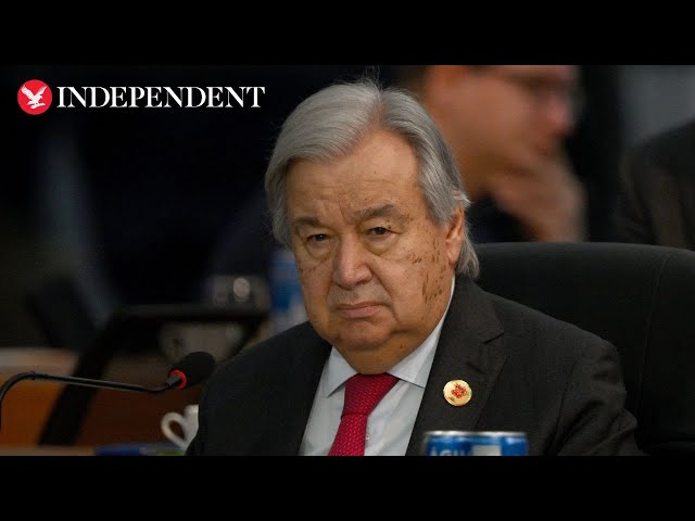 UN Secretary General Guterres gives news conference as climate talks enter final stretch