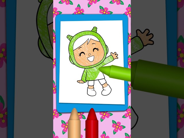 Aprende a Dibujar y Colorear a Nina y Pocoyó | CARICATURAS y DIBUJOS ANIMADOS para niños | #Shorts