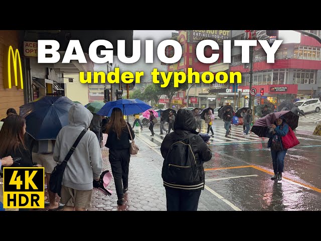 Baguio City Under Typhoon CARINA! | Walking in Heavy Rain & Wind - Baguio, Philippines