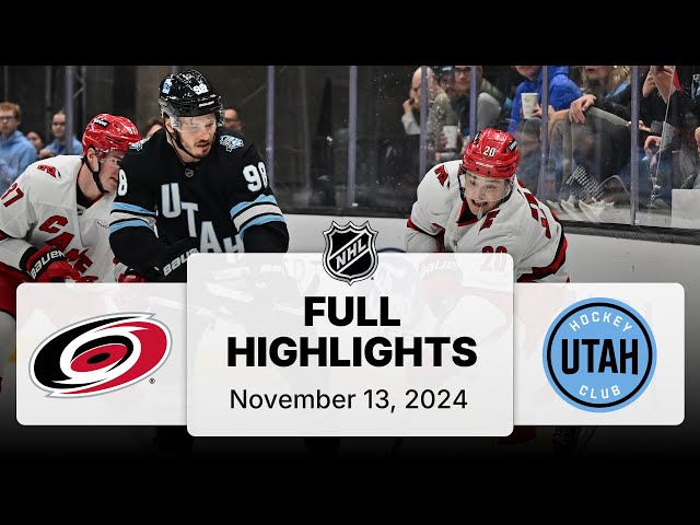 NHL Highlights | Hurricanes vs. Utah Hockey Club - November 13, 2024