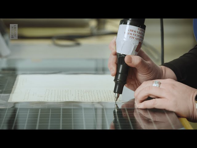 Framing a page from Da Vinci's notebook | In the Conservation Studio | British Library