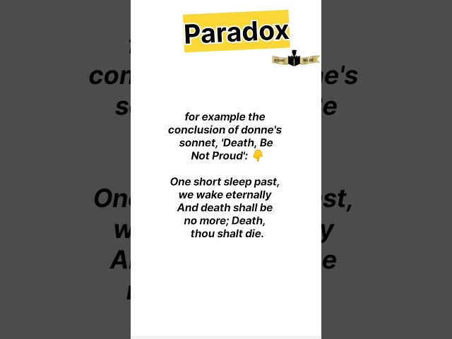 #paradox #a #term in #english #literature