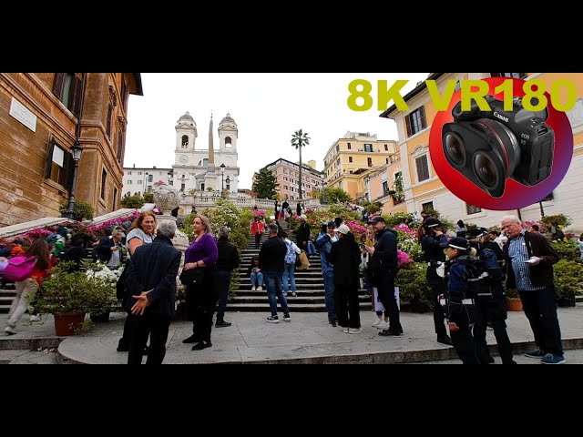 SPANISH STEPS lets watch the people enjoy this famous landmark ROME ITALY 8K 4K VR180 3D Travel