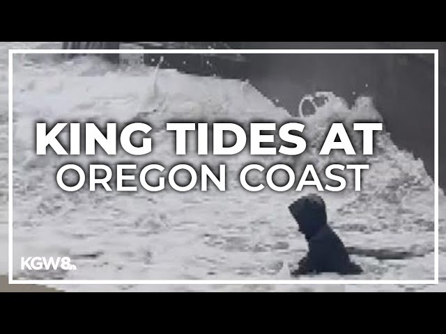 Close call with high tides at Cannon Beach