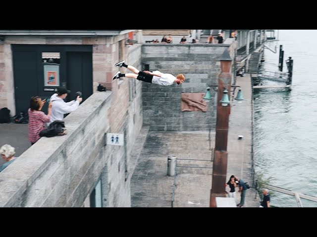 Parkour Diving in Basel, River Rhine 🇨🇭