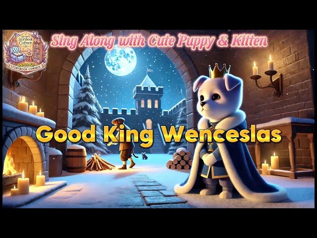 Good King Wenceslas | Sing Along with Cute Puppy & Kitten | Most Popular English Nursery Rhymes