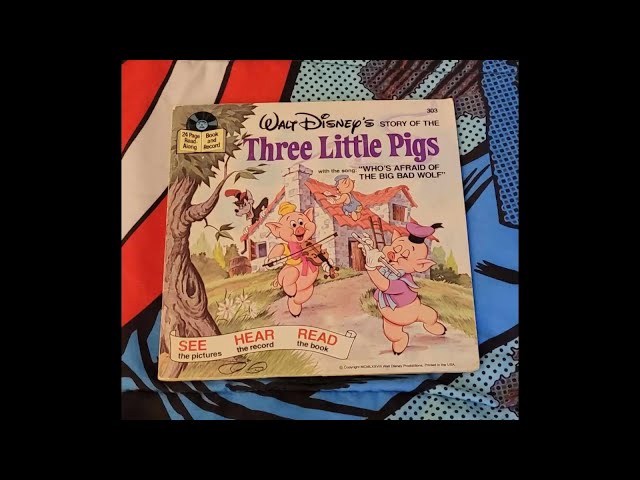 Disney three little pigs 1978 book on record