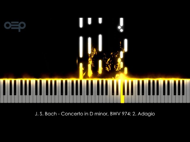 J. S. Bach - Concerto in D minor, BWV 974: 2. Adagio | MIDI Visualizer 4K