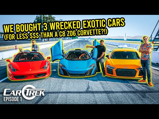 We Bought 3 Cheap Wrecked Exotic Cars For Less $$$ Than A C8 Z06 Corvette | Car Trek S9E1