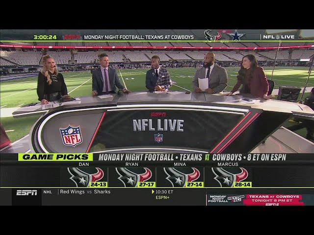 NFL LIVE | "No chance for Dallas" - 100% ESPN predicts Texans beat Cowboys on Monday Night Football