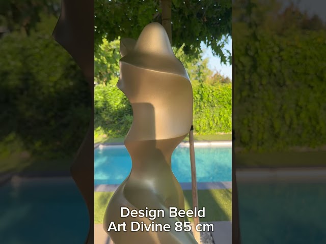 Design Beeld Art Divine 85 cm. Exclusive statue for outside with a soft-golden touch. High-end Art!