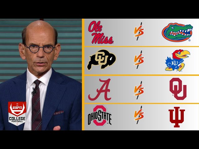 ESPN predicts CFB Week 13: Colorado vs. Kansas; Indiana vs. Ohio State; Alabama vs. Oklahoma?