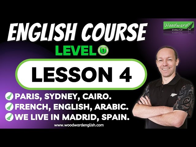 Learn English 🟢 Level 1 Lesson 4 🟢 Cities Countries Languages