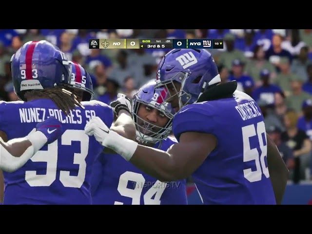 New Orleans Saints vs New York Giants | Full Game | NFL Week 14 | Madden NFL 25