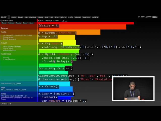 Charlie Roberts: Gibbering at Algoraves - JS in Live Audiovisual Performances - JSConf.Asia 2014