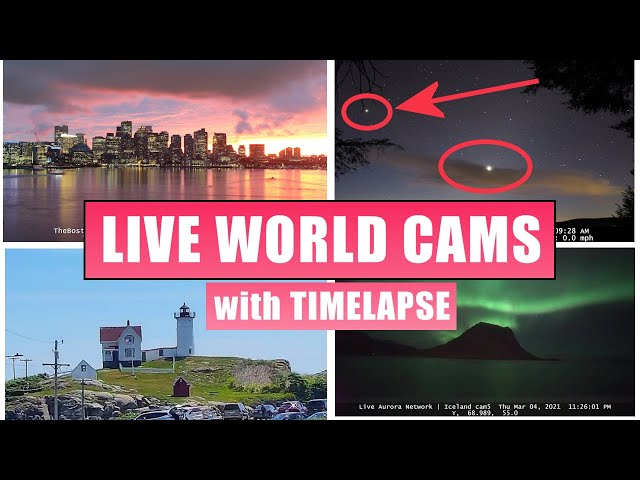 160 LIVE World Cameras, Relaxing Music, Map, Daily Timelapse, Armchair Travel