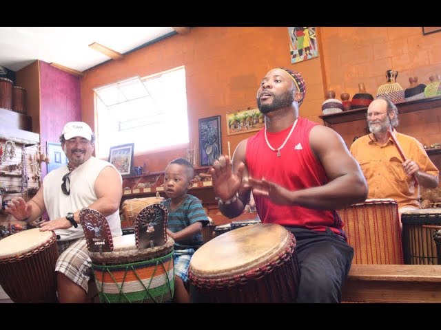 Master Drummer Solo Soro in 360VR teaches Djembe + Djun-Djun Drum Class