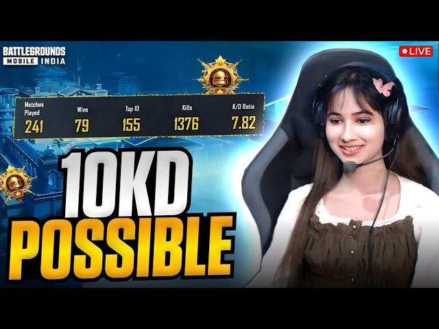 CONQUEROR TOP 100 LIVE😱10 KD + CHICKEN ONLY😱💥BGMI LIVE |#bgmilive #girlgamer #pubgmobile