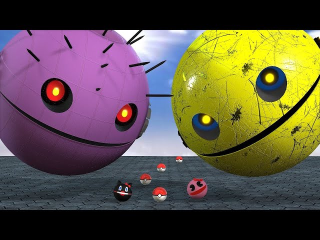 ROBOT PACMAN VS MS PACMAN VS PACMAN MONSTER IN POKEMON A NEW BATTLE BETWEEN ROBOTS