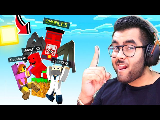 Choo Choo Charles in ONE BLOCK!!! | Minecraft Part 3 FUNNY 😂 | Hitesh KS