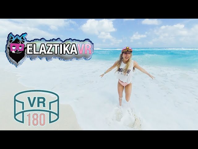 5K VR180 WELCOME TO THIS EMPTY CANCUN BEACH OF PLENTY | Cute Girl At The Beach in 3D VR 180