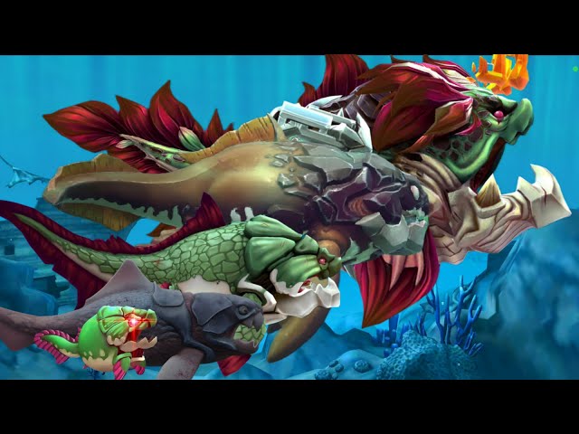 THE EVOLUTION OF DUNKLEOSTEUS + ALL TRAILER AND GAMEPLAY IN HUNGRY SHARK GAME