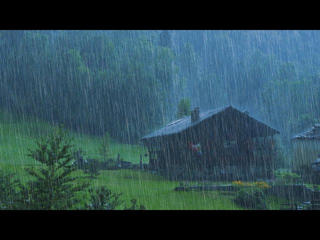 🔴LIVE - Sleep Instantly with Heavy Rainstorm & Thunder on Roof in Tradition Village at Night