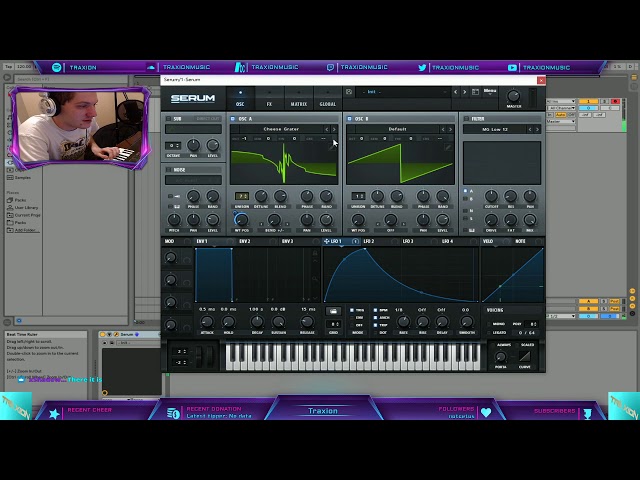 Traxion on Twitch "A little sound design action"