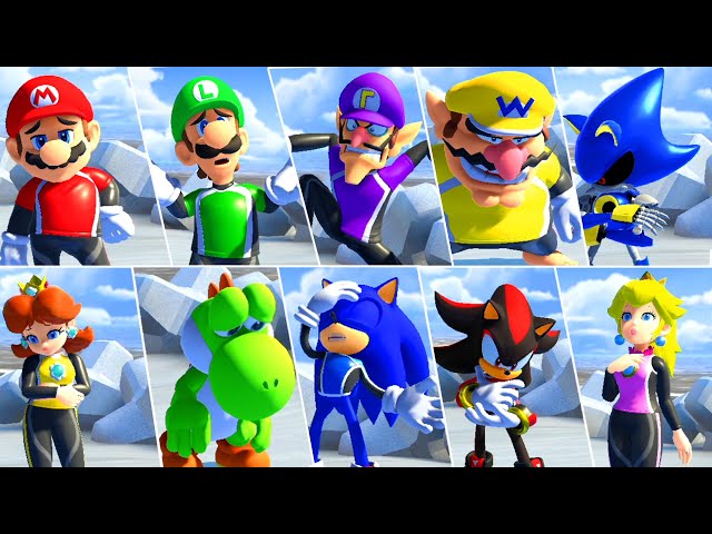 Mario & Sonic at the Olympic Games Tokyo 2020 - ALL LOSING ANIMATIONS ( SURFING )