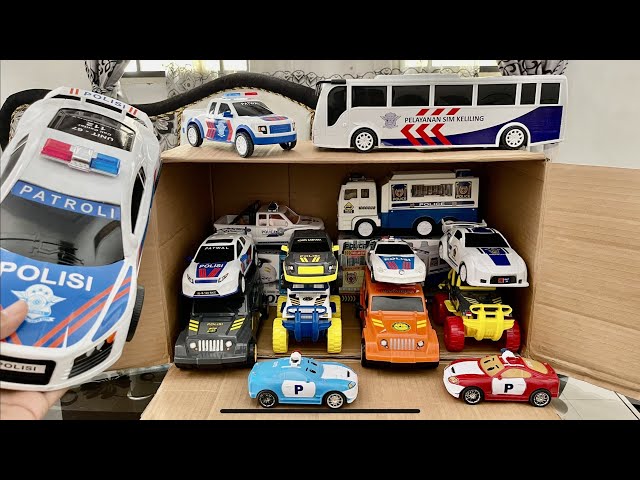 Mobil Mobilan Polisi, Police Car Toys, Kotak Penuh Mainan Mobil Polisi