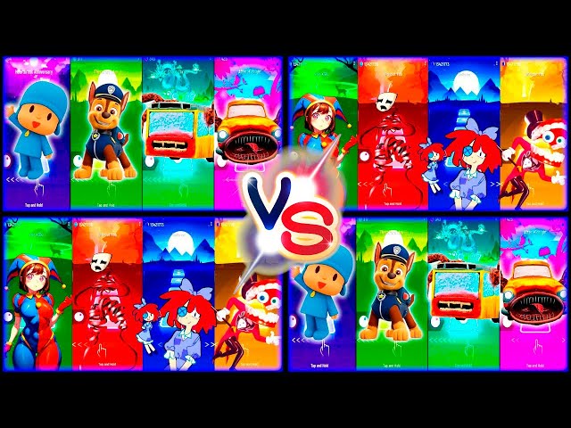 Tiles Hop: Paw Patrol vs Om Nom vs Baby Bus vs Baby Shark vs Pomni x Jax