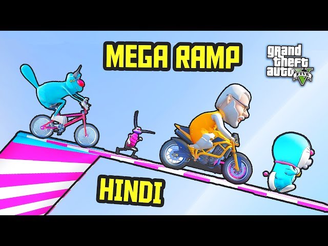 MEGA RAMP CHALLENGE Ft. OGGY, MODI... | GTA 5 [FUNNY/HINDI] | Hitesh KS