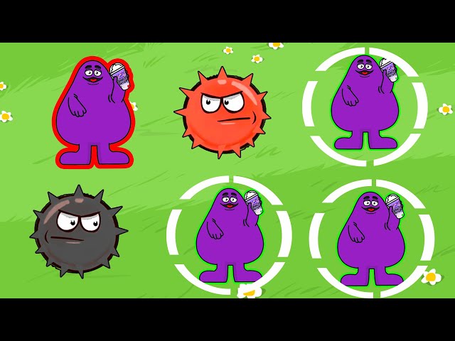 Red Ball 4 vs Grimace Shake Monster All BOss