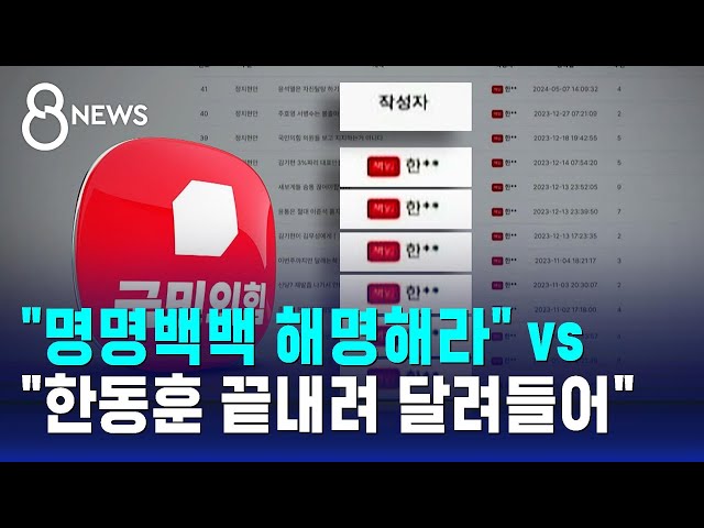 "명명백백 해명해라" vs "한동훈 끝내려 달려들어" / SBS 8뉴스