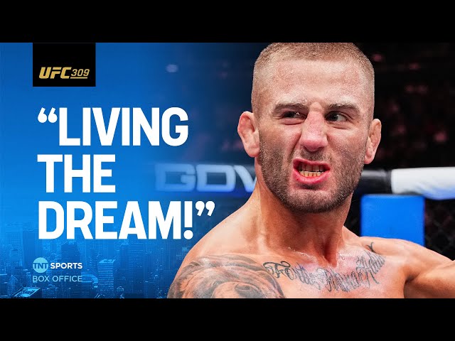 'The Welsh Gangster' Oban Elliott reacts after first octagon finish at MSG 😮‍💨 #UFC309