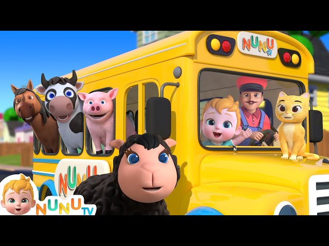 Wheels On The Bus Animal Song For Toddlers + More Nursery Rhymes & Kids Songs | NuNu Tv