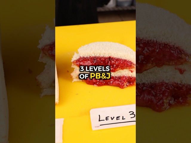 3 Levels of Peanut Butter & Jelly Sandwiches