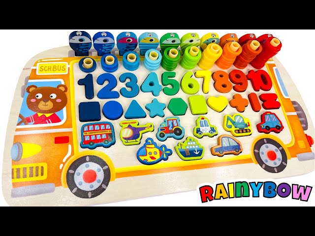 Wheels on the Bus - Learning Numbers, Shapes and Counting 1 - 10