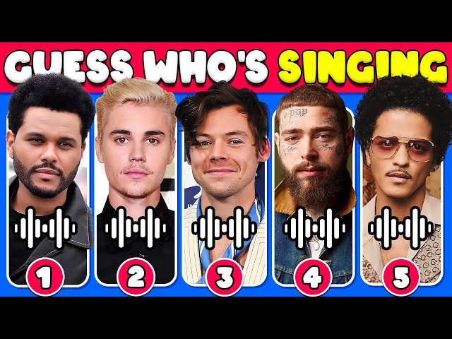 Guess WHO'S SINGING 🎤🎵 | Male Celebrity Edition | Justin Bieber, Post Malone, The Weeknd, Bruno Mars