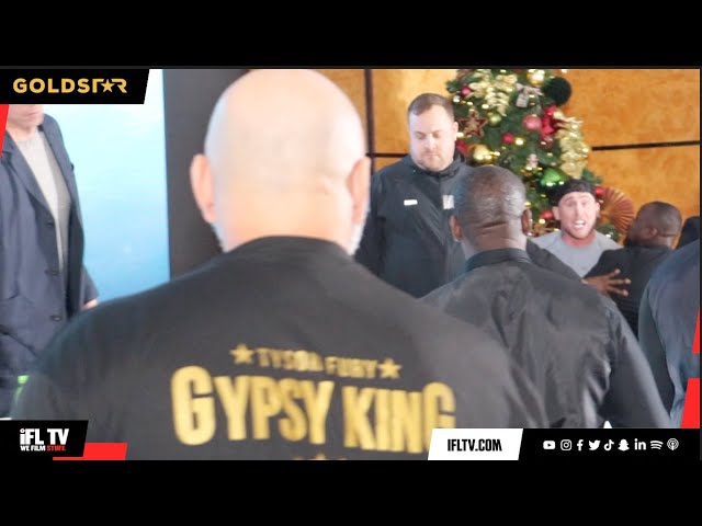 ABSOLUTE CARNAGE!  BIG JOHN FURY THROWS WATER OVER DARREN TILL IN PRESSER, PAIR NEARLY COME TO BLOWS