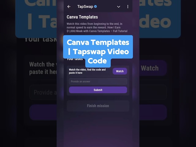 Canva Templates | Tapswap Code | How I Earn $1,000/Week with Canva Templates - Full Tutorial