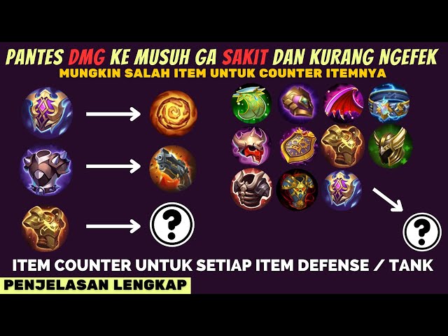 ITEM COUNTER UNTUK ITEM DEFENSE, COUNTER ITEM UNTUK ITEM DEFEND DI MOBILE LEGENDS AGAR DAMAGE SAKIT