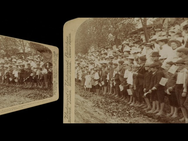 School Children to greet Teddy Roosevelt, Asheville NC ~1902 (silent, still image)