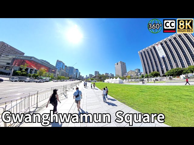 Walking through Gwanghwamun Square in Seoul, Korea (360° Video Subtitles)