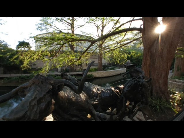 Cowboy statue at River Walk in VR