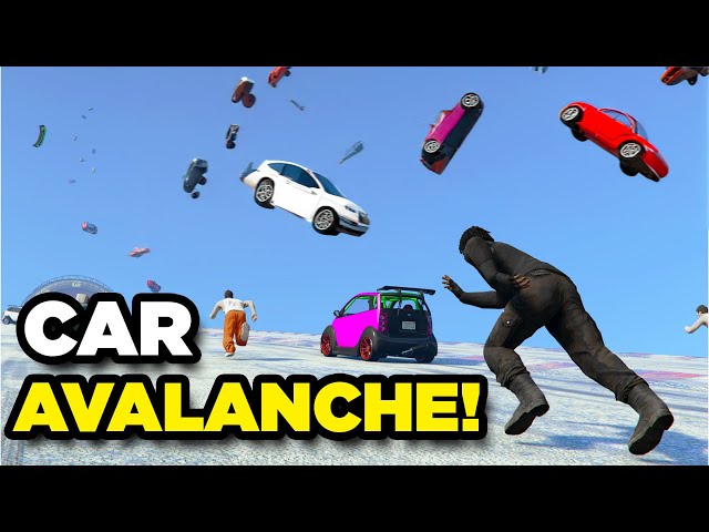 SURVIVING A CAR AVALANCHE IN GTA 5! (impossible!)