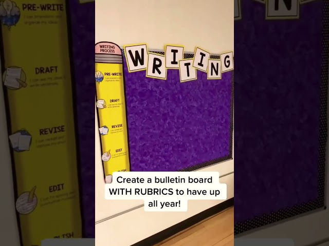 Want a bulletin board that includes rubrics to help your students with writing? This is it! 😍✏️