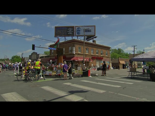 People in Minneapolis mark the one-year anniversary of George Floyd's death